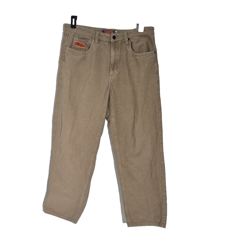 Empyre Pants Mens 34x29‎ (32T) Tan Corduroy Relax Straight Wide Baggy Leg